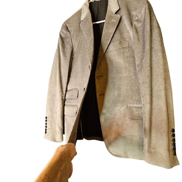 Messagerie Silver Gray Soft Corduroy 4 Button Font Sports Coat Size 50 - Picture 6 of 16